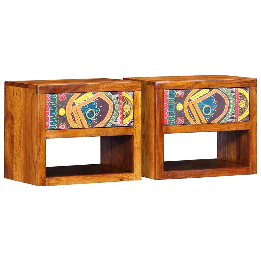 vidaXL Armário de Cabeceira com gaveta 2 pcs Castanho 40 x 35 x 35 cm