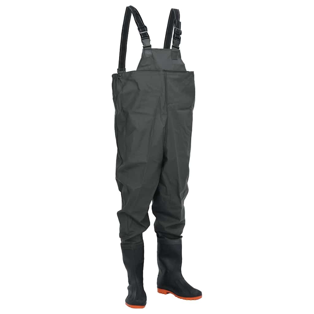 vidaXL Jardineiras com botas tamanho 46 verde-escuro