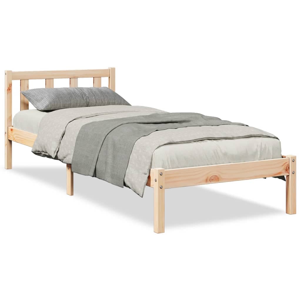 vidaXL Cama Extra Longa sem Colchão 80x220 cm Madeira de Pinho Maciça - 1579835688