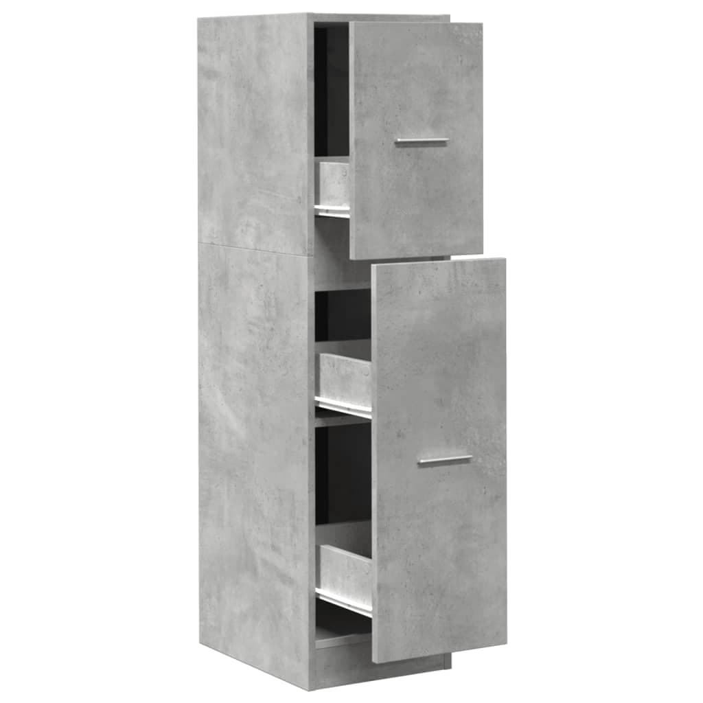 vidaXL Armário boticário 30x41x118 cm derivados madeira cinza cimento