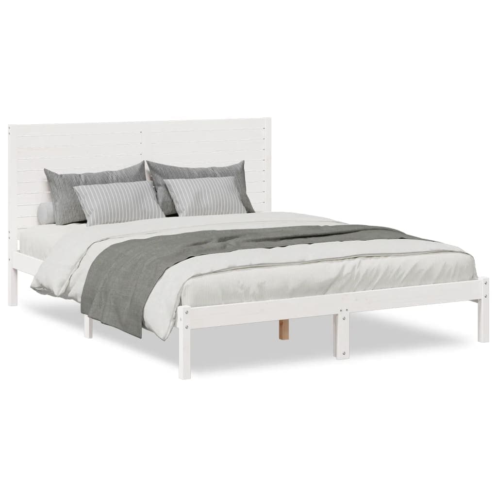 vidaXL Cama extra longa sem colchão 160x210 cm madeira maciça