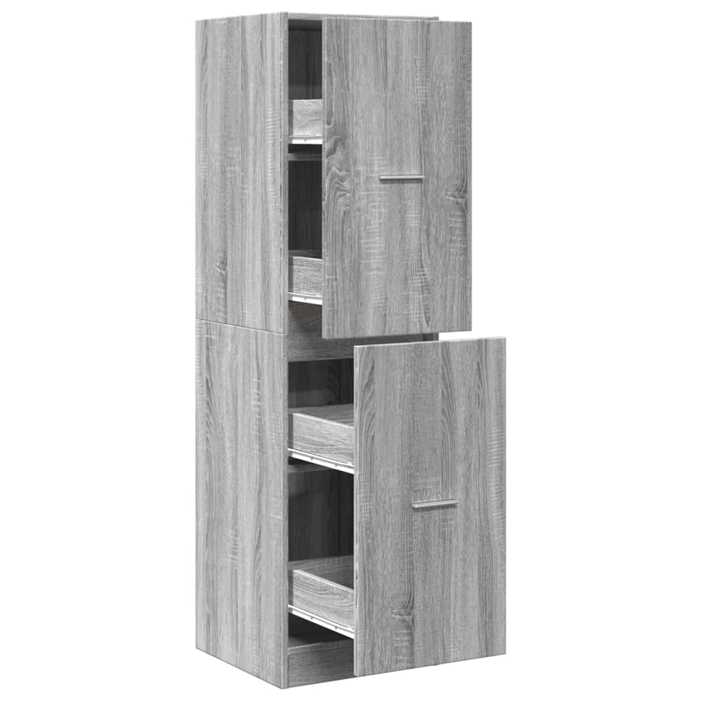 vidaXL Armário boticário 40x41x144,5cm deriv. madeira cinzento sonoma