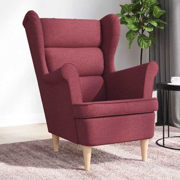 vidaXL Cadeira com Apoio de Braços 74x84x100 cm Tecido Vermelho Tinto - 1606532283