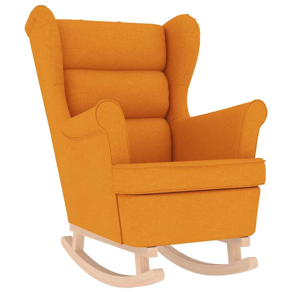 vidaXL Cadeira de baloiço 74x90x102 cm tecido amarelo-escuro