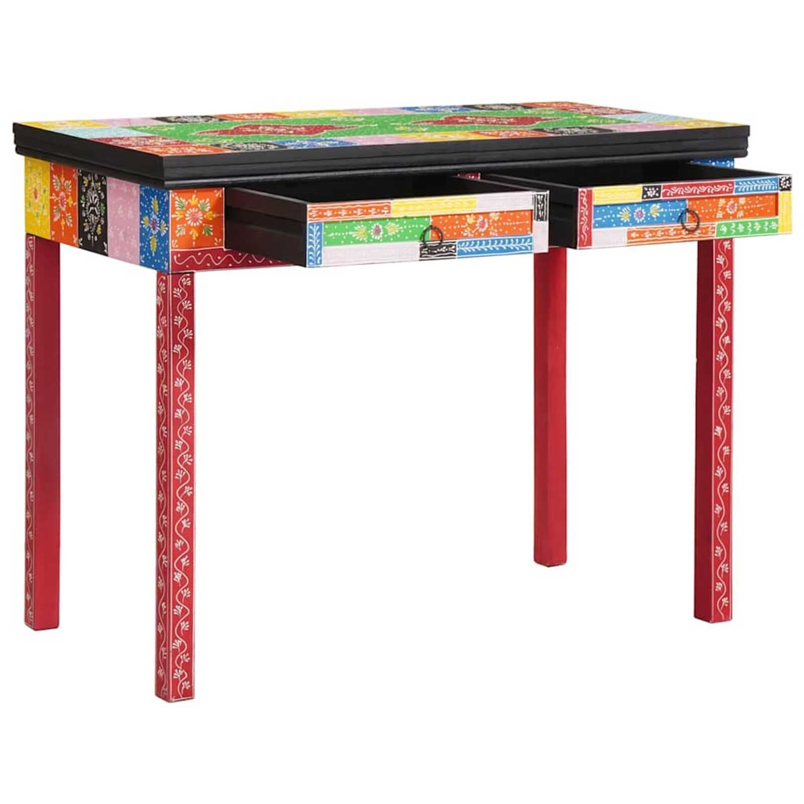 vidaXL Secretária de escrita com gaveta Multicolor 100 x 50 x 77 cm