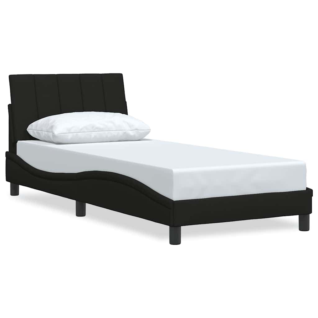 vidaXL Estrutura de Cama sem Colchão 90x200 cm Tecido Preto - 3437568212