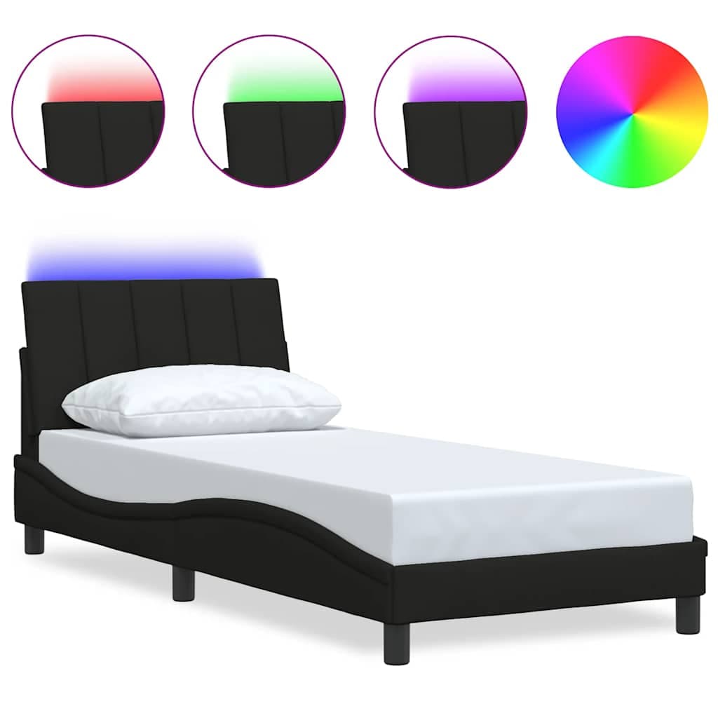 vidaXL Estrutura de Cama sem Colchão 80x200 cm Tecido Preto - 2863347532