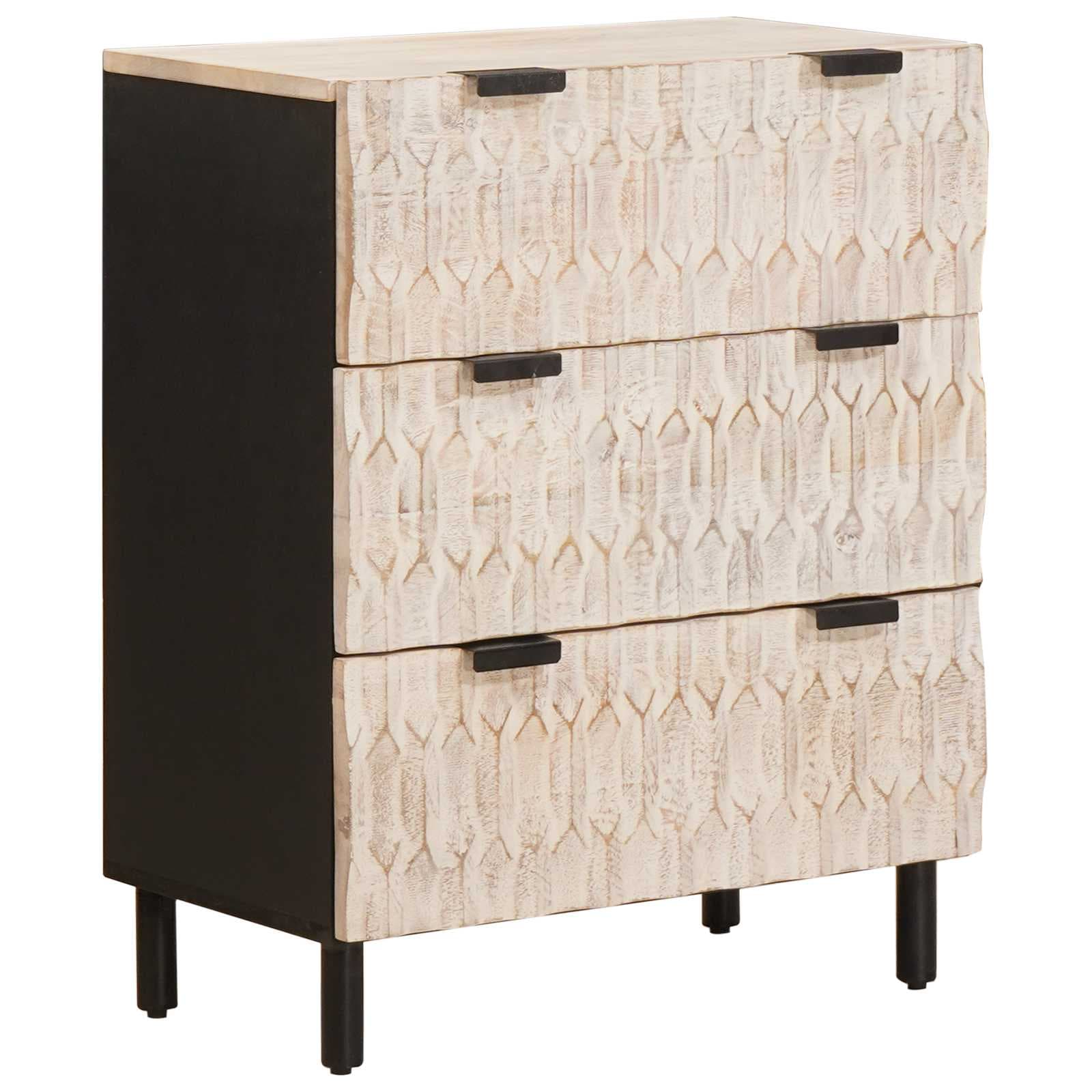 vidaXL Buffet Acabamento em Wash Branco 60 x 33 x 75 cm