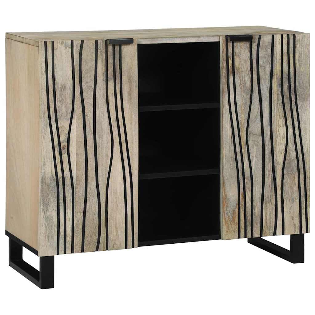 vidaXL Buffet Branco 90 x 33 x 75 cm Madeira de mangueira maciça
