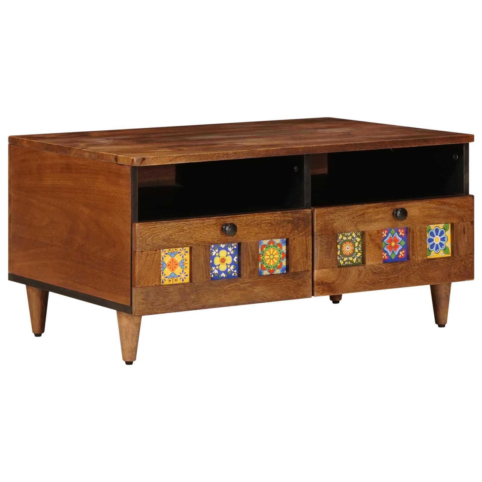 vidaXL Gabinete para TV com gaveta Nogueira 70 x 33 x 46 cm