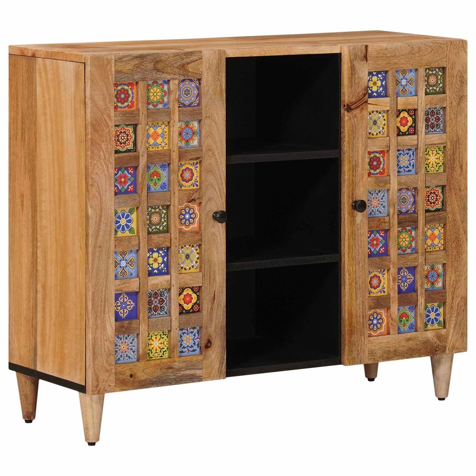 vidaXL Buffet Natural 90 x 33 x 75 cm Madeira de manga maciça