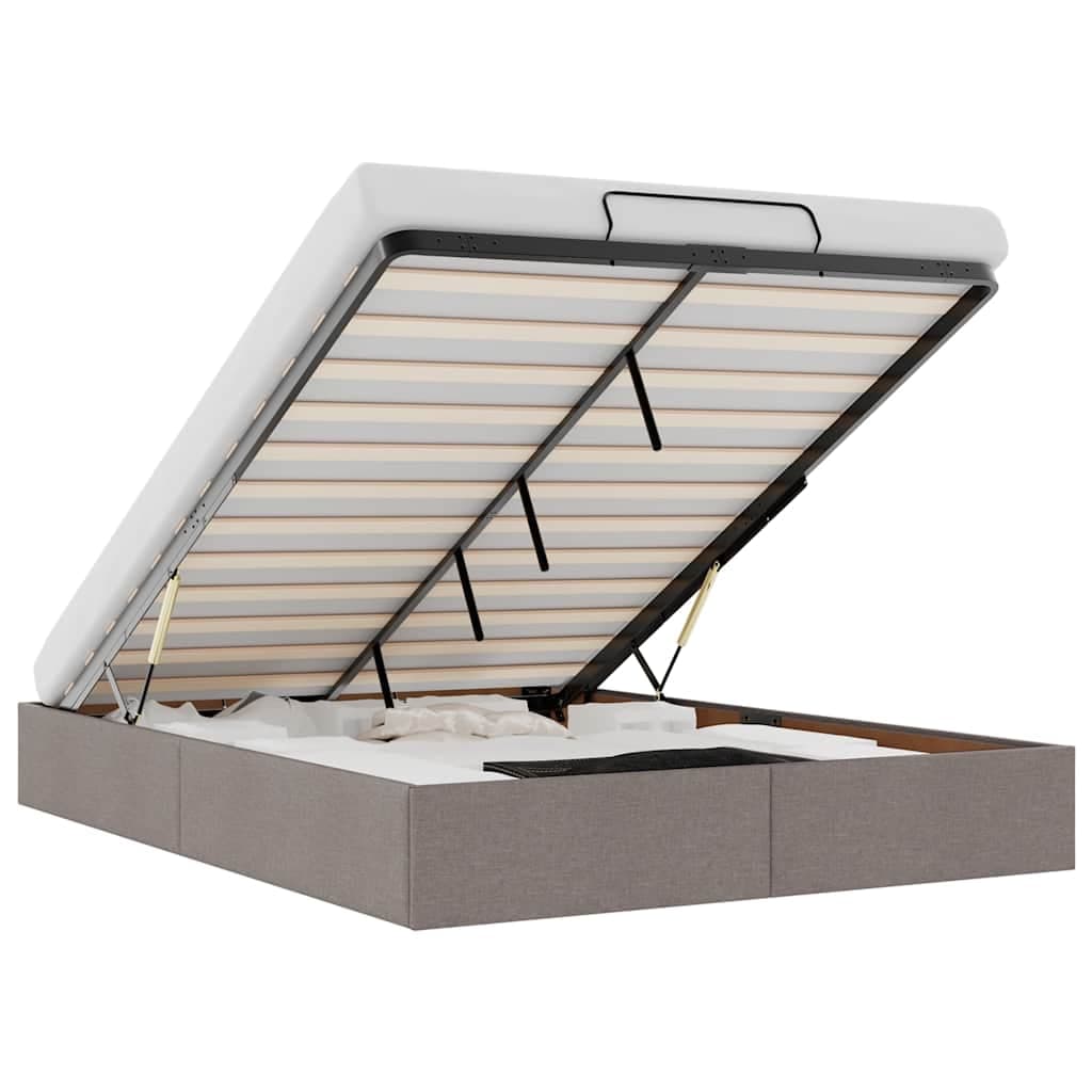 vidaXL Estrutura de cama otomana sem colchão 140x190cm tecido cinzento