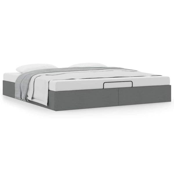 vidaXL Estrutura de Cama Otomana sem Colchão 180x200cm Cinzento-escuro - 2837885654