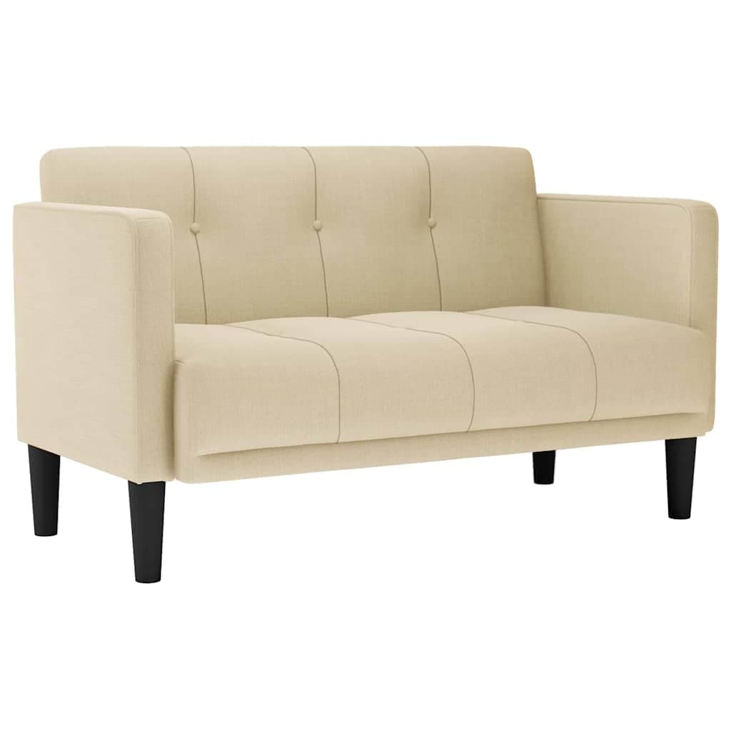 Sofá vidaXL 111 cm Tecido Creme - 2103962195