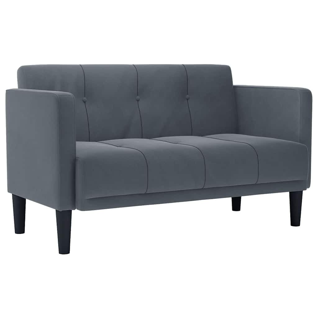 Sofá vidaXL 111 cm Veludo Cinzento-escuro - 1662066443