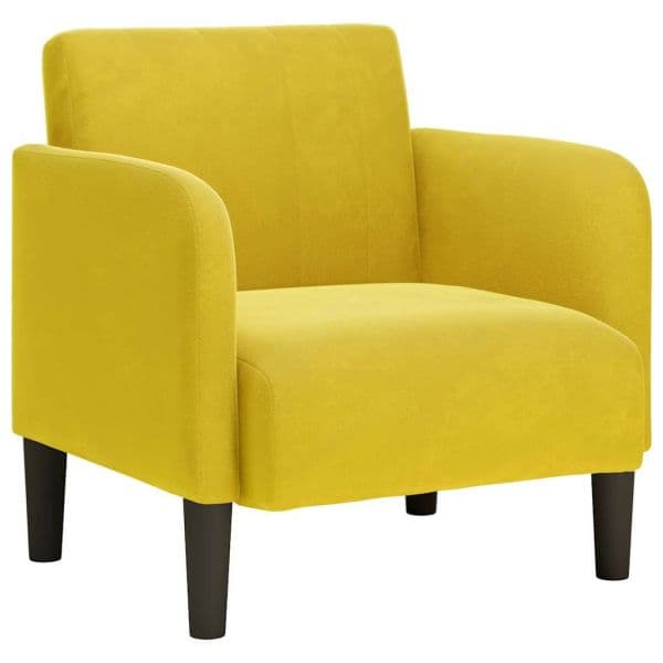 vidaXL Poltrona com Apoio de Braços 54 cm Veludo Amarelo - 2497967947
