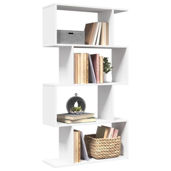 vidaXL Estante Divisória 4 Níveis 70x24x129cm Derivados Madeira Branco - 1395689123
