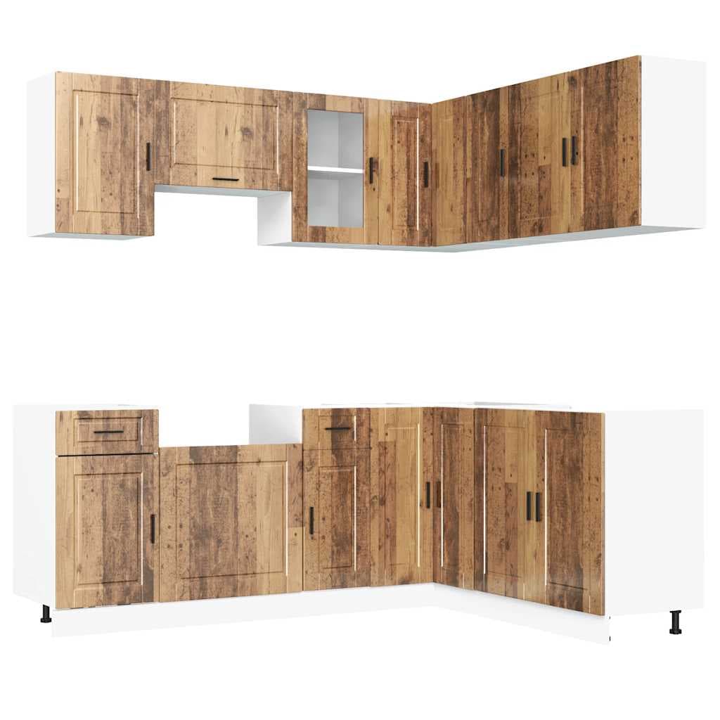 vidaXL 11 peças armário de cozinha conjunto Porto madeira velha