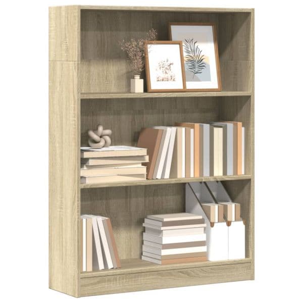 vidaXL Estante 80x24x109 cm Derivados de Madeira Carvalho Sonoma - 1606748726