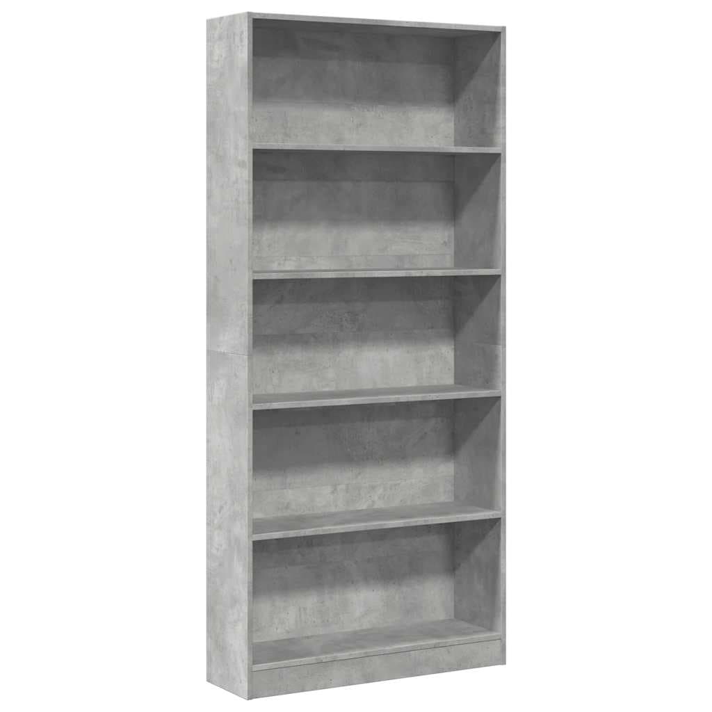 vidaXL Estante 80x24x176 cm Derivados de Madeira Cinzento Cimento - 2123930918