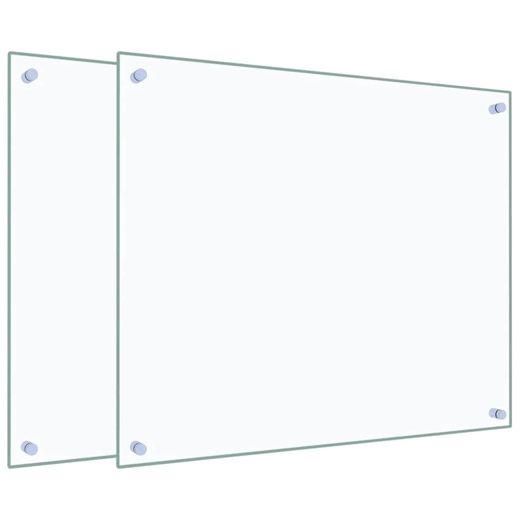 vidaXL Painéis anti-salpicos de cozinha 2 pcs 70x60 cm vidro temp.