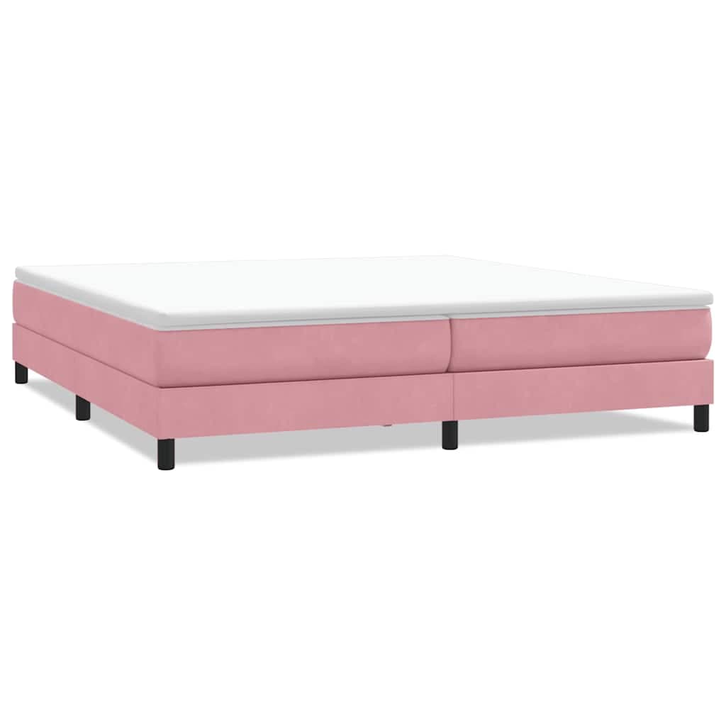 vidaXL Cama com molas sem colchão 200x220 cm veludo rosa