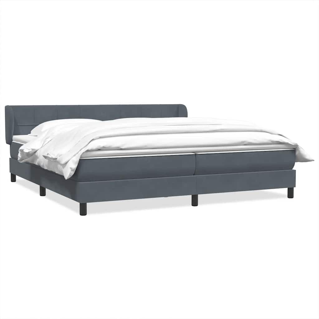 vidaXL Cama com Molas/colchões 180x210 cm Veludo Cinzento-escuro - 2982265120