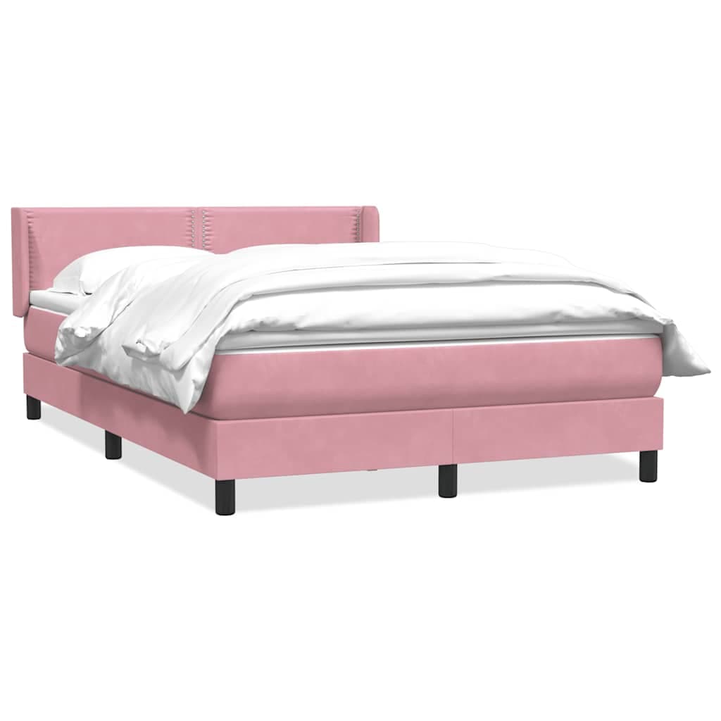 vidaXL Cama com Molas/colchão 160x220 cm Veludo Rosa - 3858657123