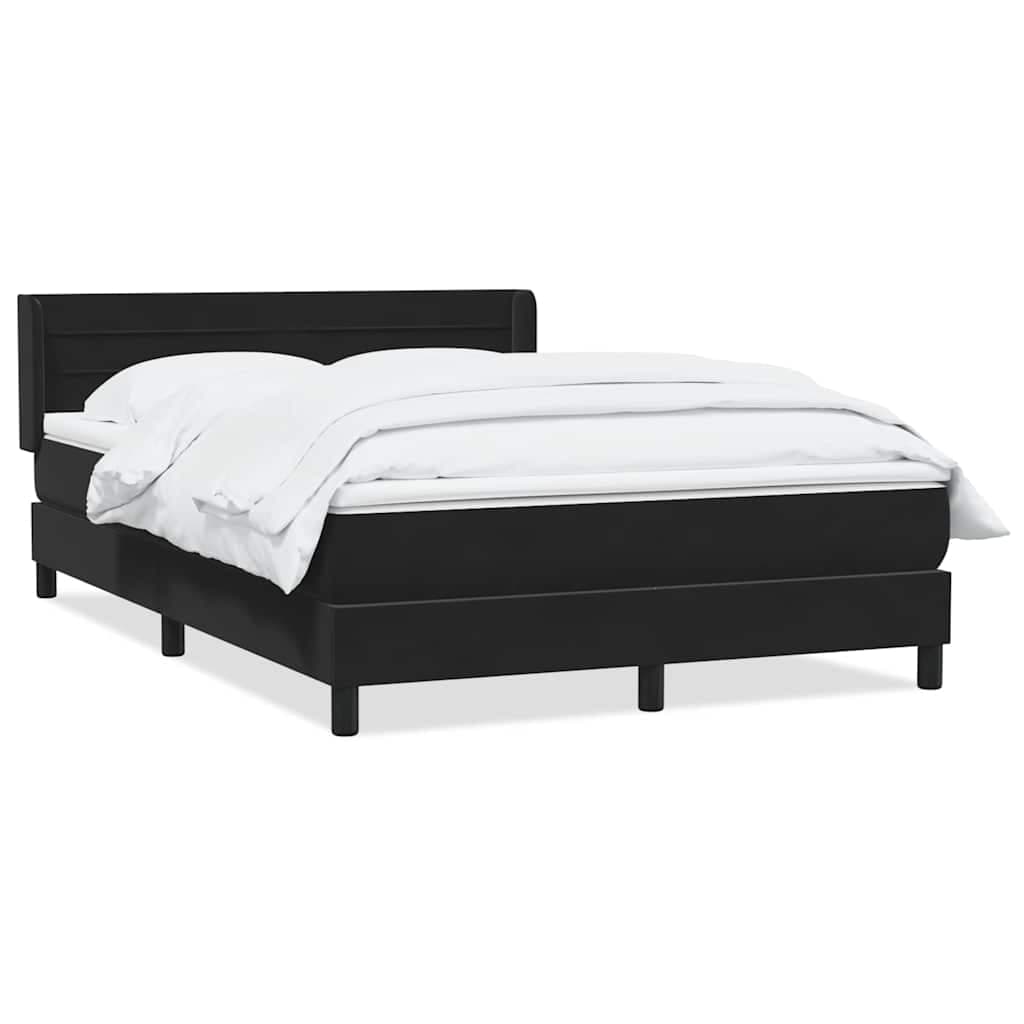 vidaXL Cama com molas/colchão 160x210 cm veludo preto