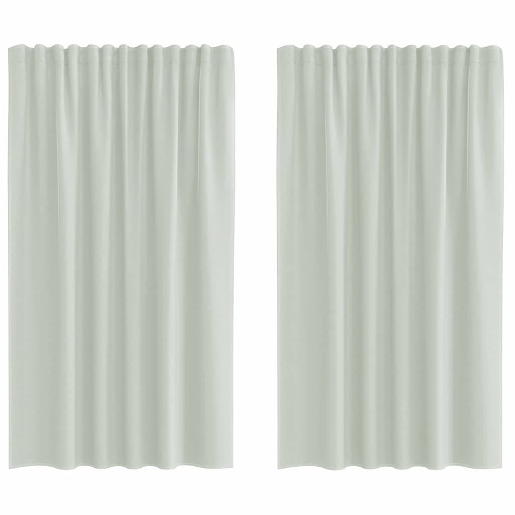 vidaXL Cortinas de voile com bolsos para varão 2 pcs cinzento-claro