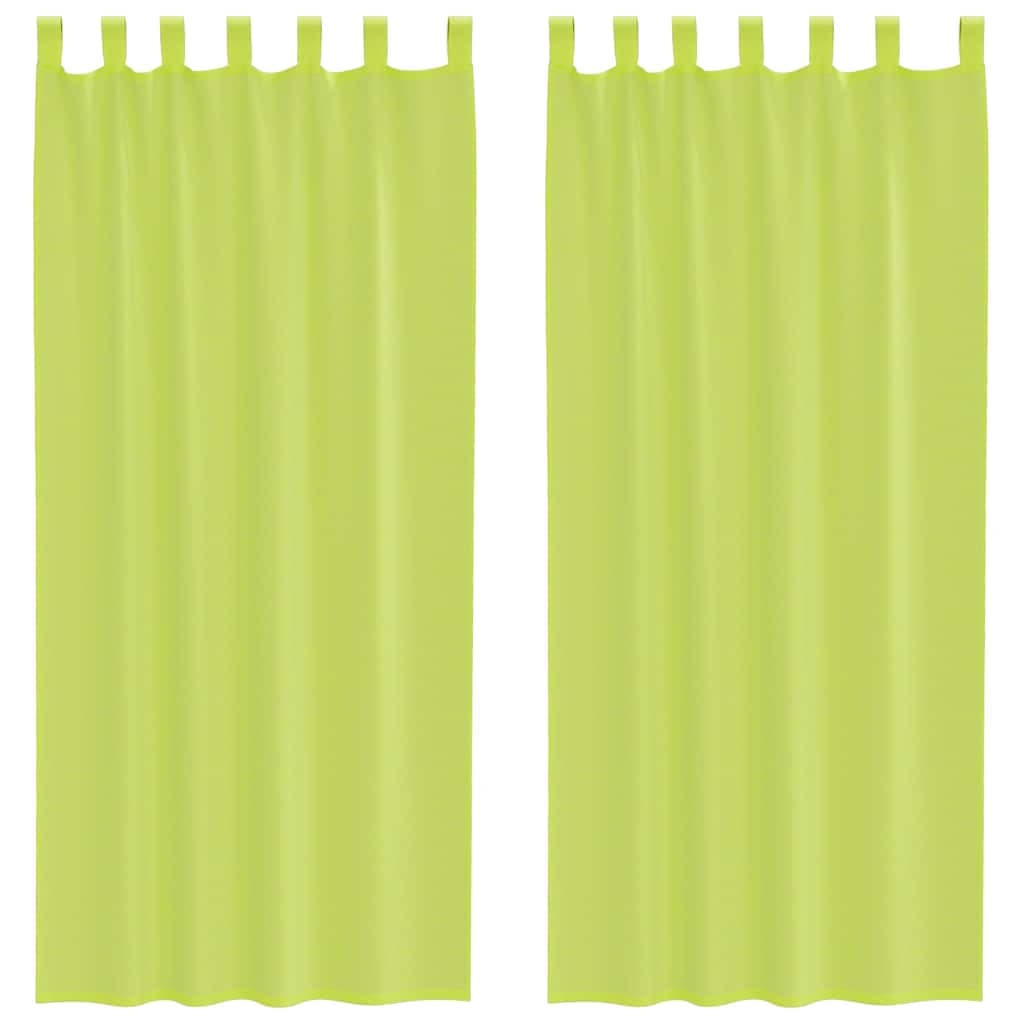 vidaXL Cortinas de voile com aba 2 pcs verde-maçã