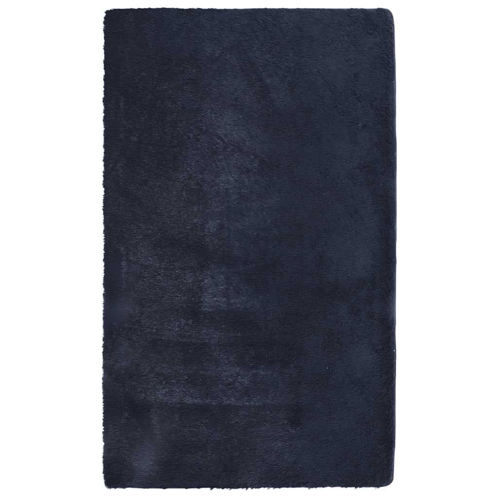 Tapete vidaXL Shaggy de Pelo Alto Navarra 80x150 cm Azul-marinho - 2571201383
