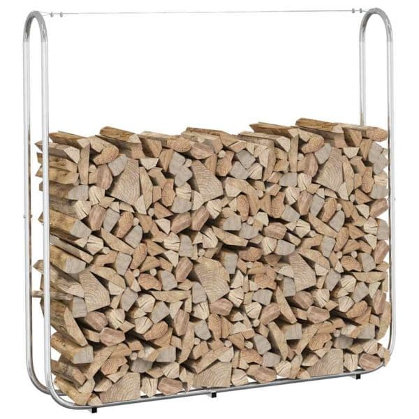 vidaXL Suporte para Lenha 150x25x150 cm Aço Galvanizado - 1606330669