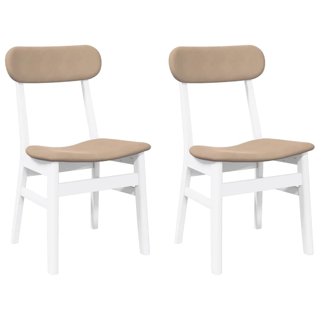 vidaXL Cadeiras de Jantar com Almofadões 2 Peças Madeira Maciça Branco - 2063515598