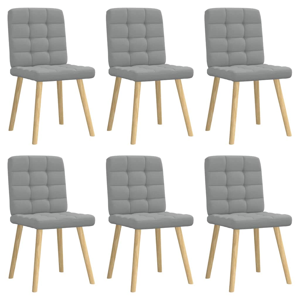 vidaXL Cadeiras de Jantar 6 Peças Tecido Cinzento-claro - 4179165818