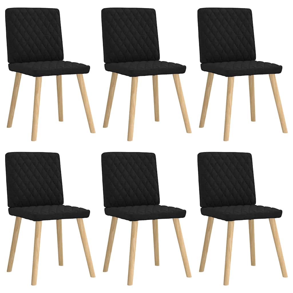 vidaXL Cadeiras de Jantar 6 Peças Tecido Preto - 2425323417