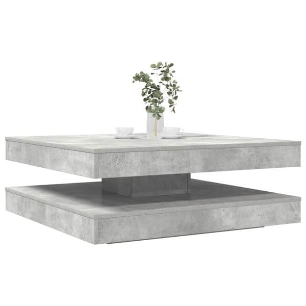 vidaXL Mesa de Centro Rotativa a 360 Graus 90x90x34,5 cm Cinza Cimento - 1876123188
