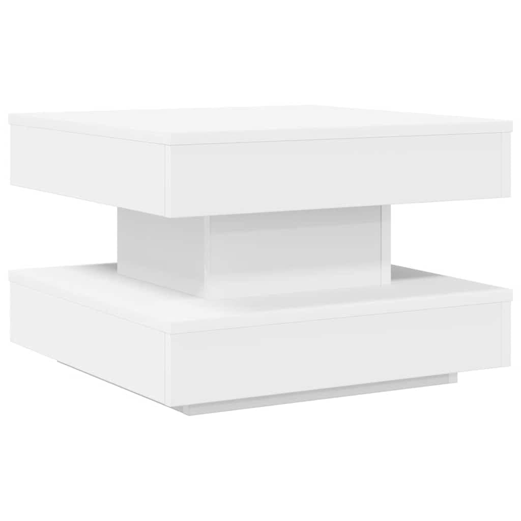 vidaXL Mesa de centro rotativa a 360 graus 50x50x34,5 cm branco