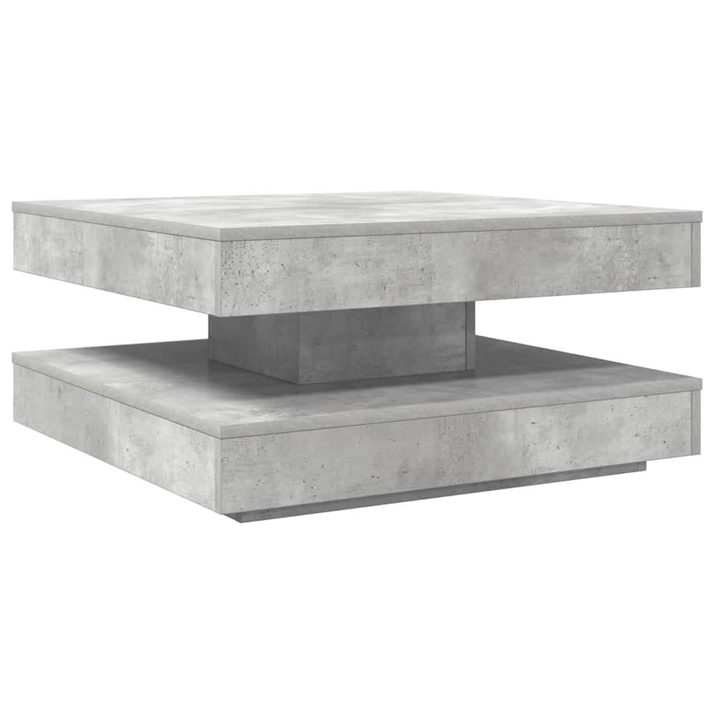 vidaXL Mesa de Centro Rotativa a 360 Graus 70x70x34,5 cm Cinza Cimento - 2636303936