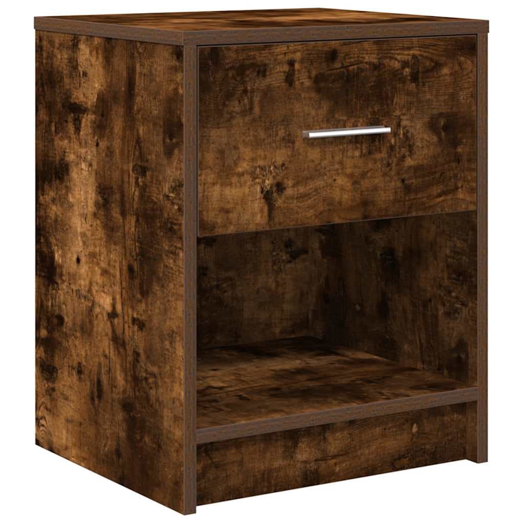 vidaXL Mesa de cabeceira com gaveta 40x34x50 cm carvalho fumado