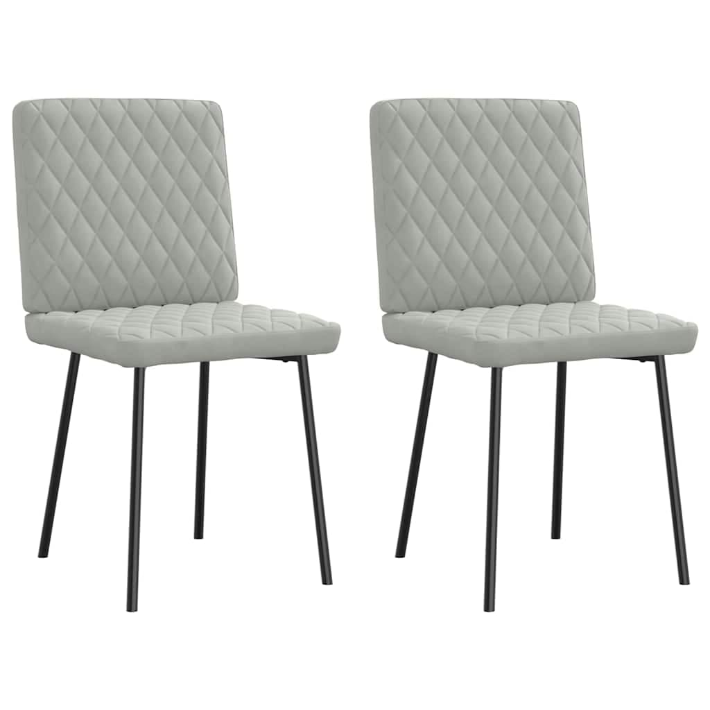 vidaXL Cadeiras de Jantar 2 Peças Veludo Cinzento-claro - 2112563033