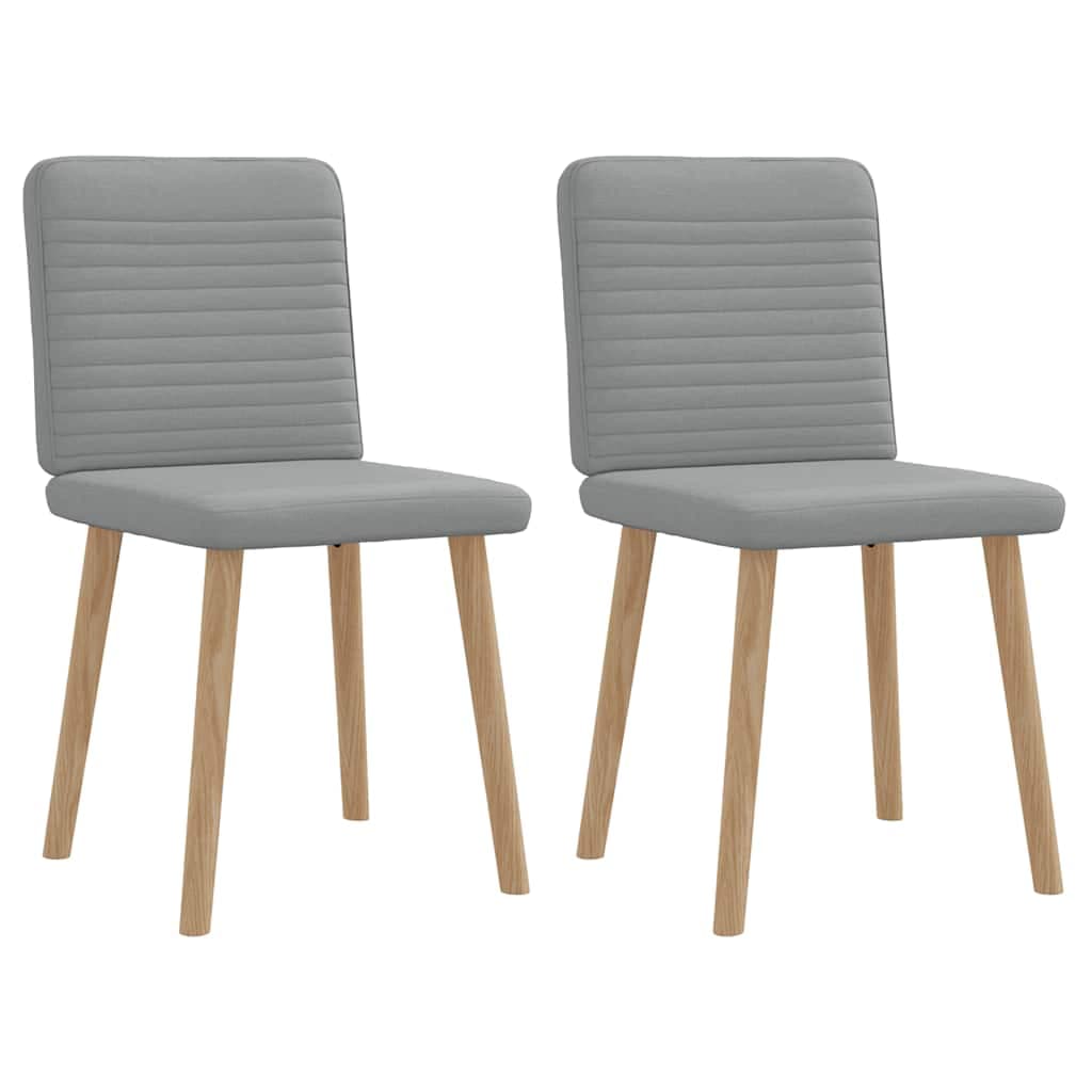 vidaXL Cadeiras de jantar 2 pcs tecido cinzento-claro