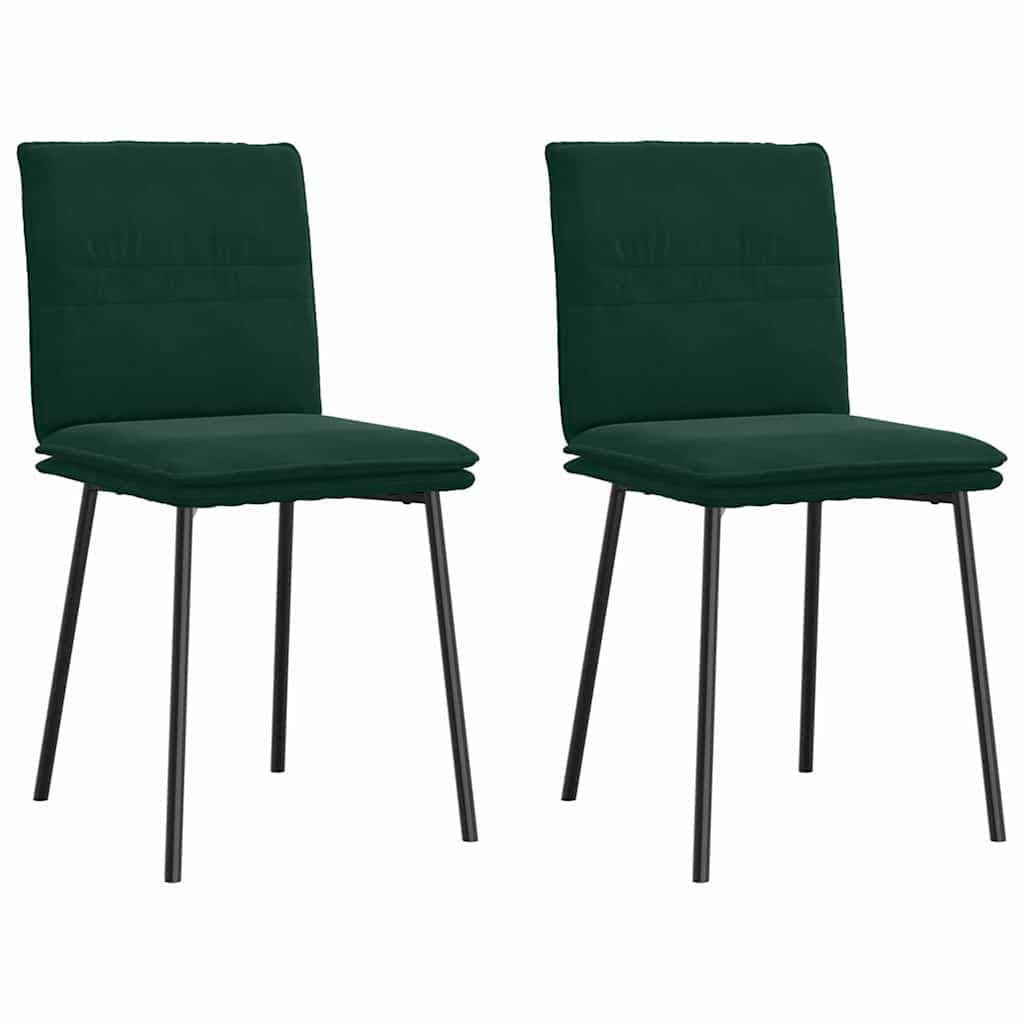 vidaXL Cadeiras de Jantar 2 Peças Veludo Verde-escuro - 1806411915