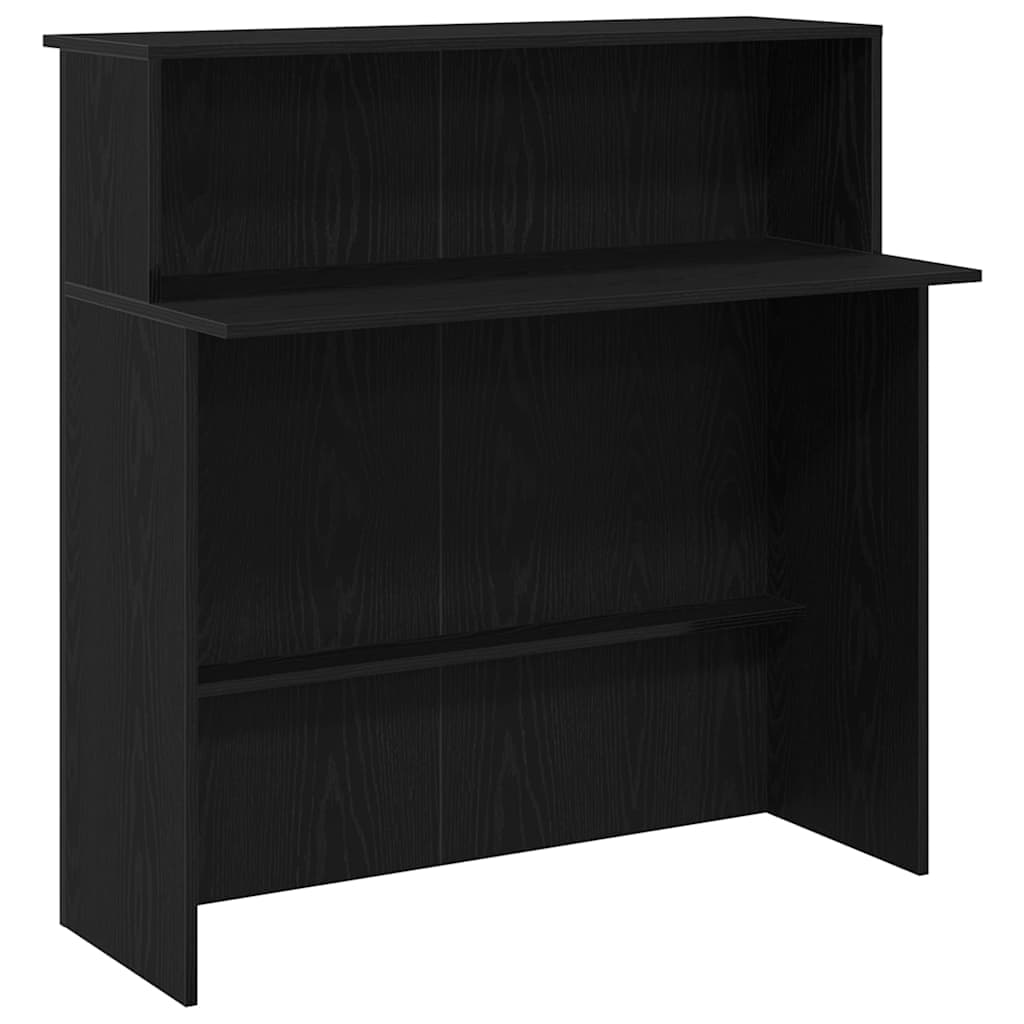 vidaXL Balcão de recepção 100x50x103,5 cm derivados de madeira preto