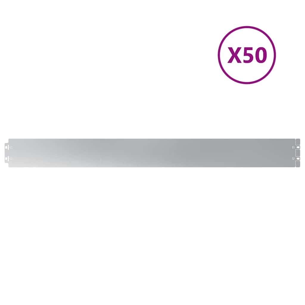 vidaXL Bordas de relvado 50 unid 10x103 cm aço galvanizado