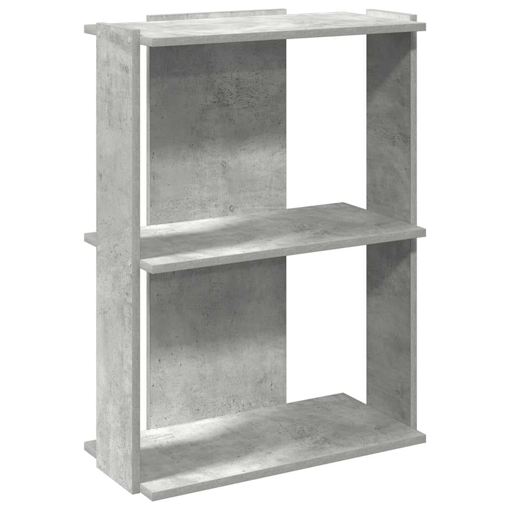 vidaXL Estante 3 camadas betão 60x30x80 cm madeira trabalhada cinzento