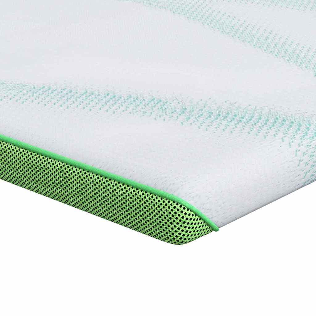 vidaXL Topper de Colchão Branco e Verde 140 x 190 cm Tecido Jacquard