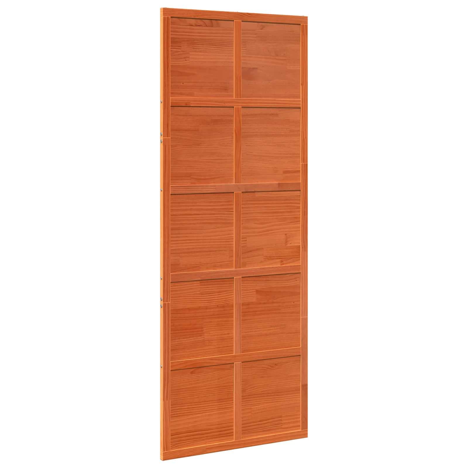 vidaXL Porta de celeiro Castanho encerado 80 x 208 cm