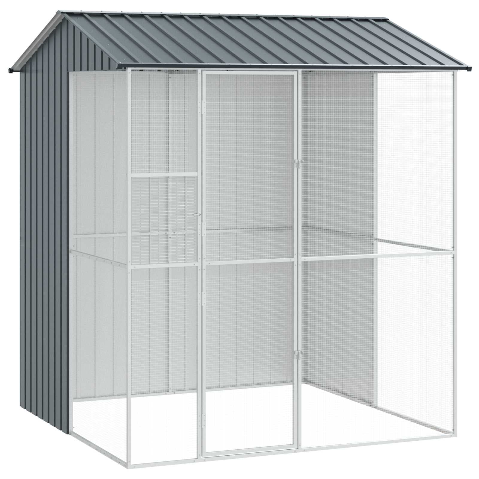 vidaXL Gaiola para Pássaros Antracite 215 x 210 x 247 cm