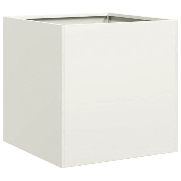 vidaXL Vaso/floreira 40x40x40 cm Aço Laminado a Frio Branco - 2184275359